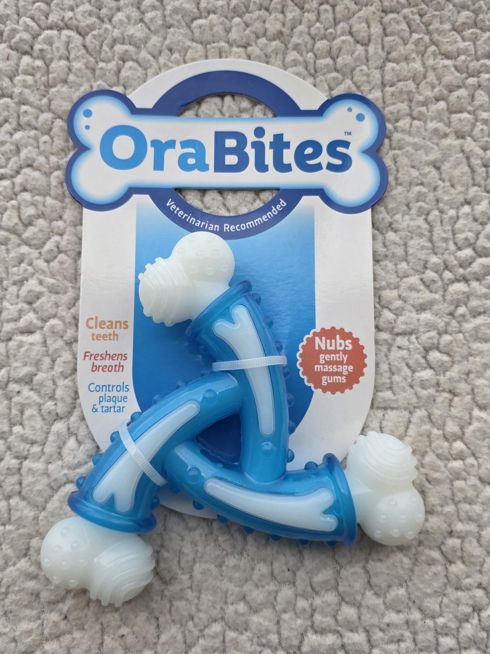 Blue & White Dental Chew Toy for Dogs
